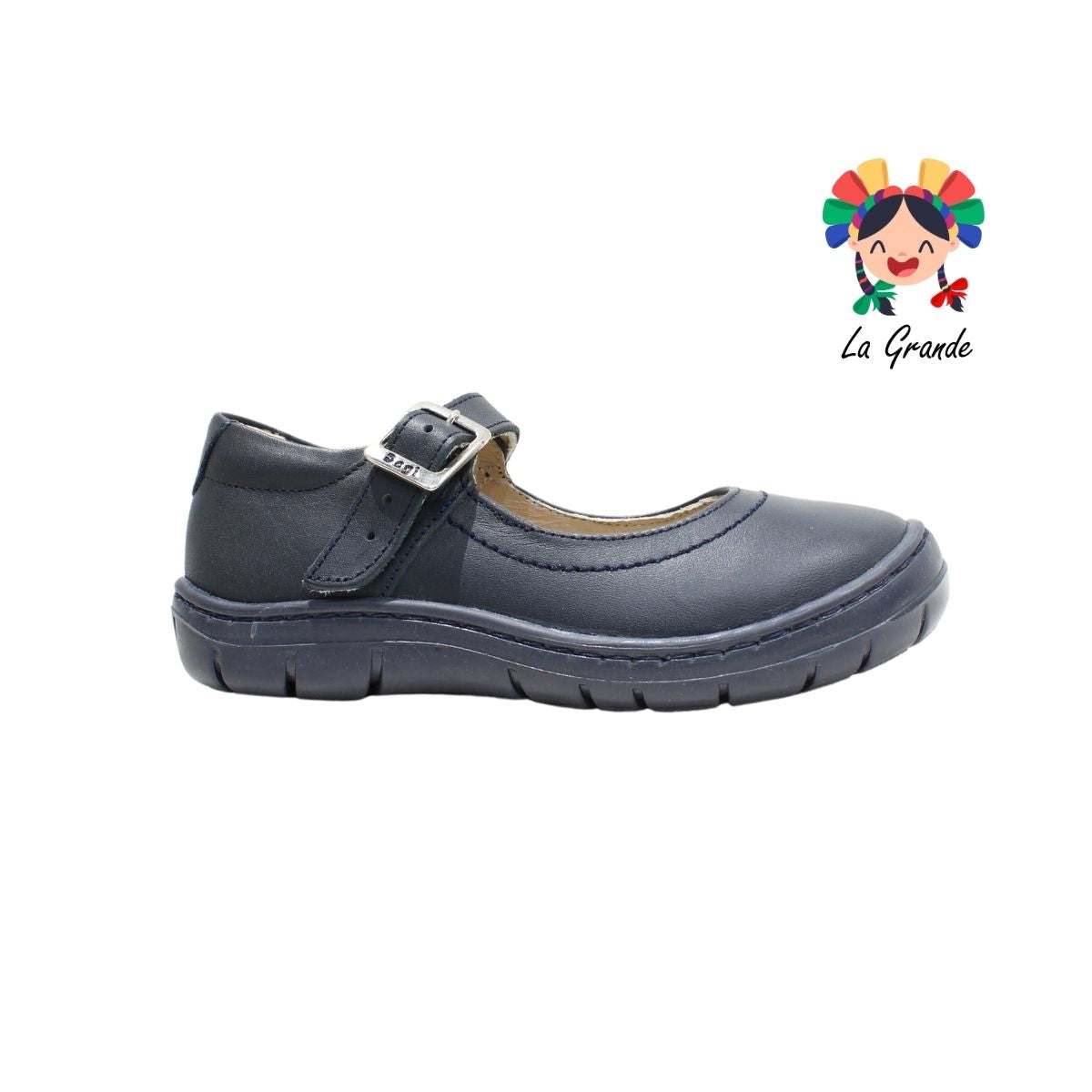 7434 DOGI Azul Marino Piel Zapato Escolar para Niña y Dama