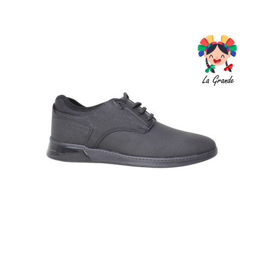 7451 CUSTOM negro negro zapato casual para caballero