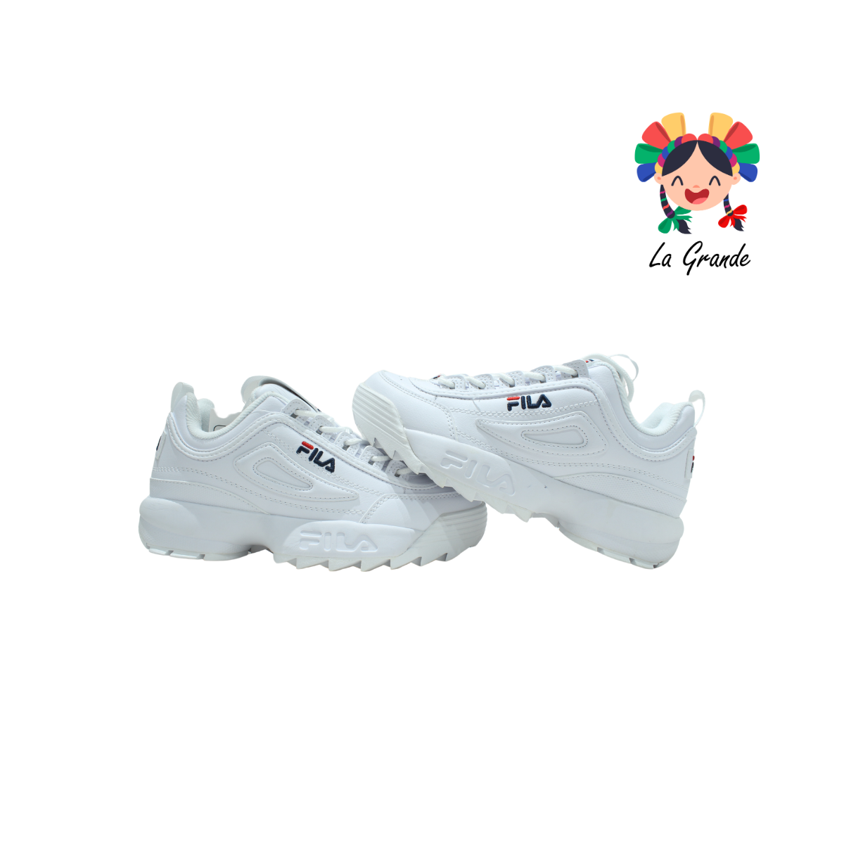 45-11 DISRUPTOR II - FA Blanco navy rojo tenis para dama y jóven