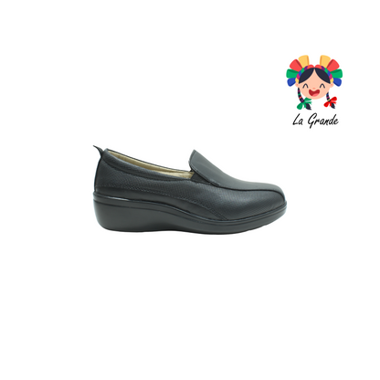 7518 BIO SHOES NEGRO de Piel Zapato sin Costura para Dama