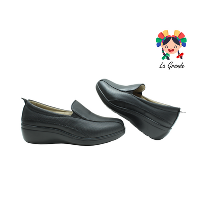 7518 BIO SHOES NEGRO de Piel Zapato sin Costura para Dama