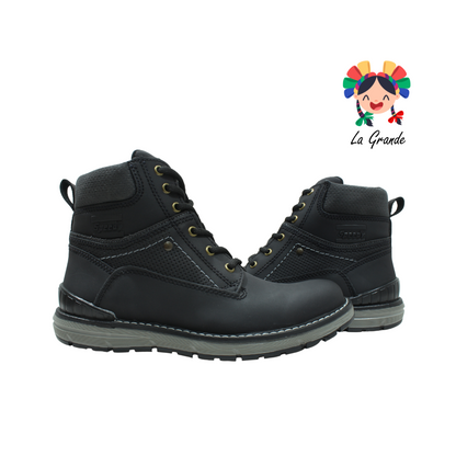 7585 SPEEDY Negro bota sintetica-textil de agujeta antiderrapante para caballero