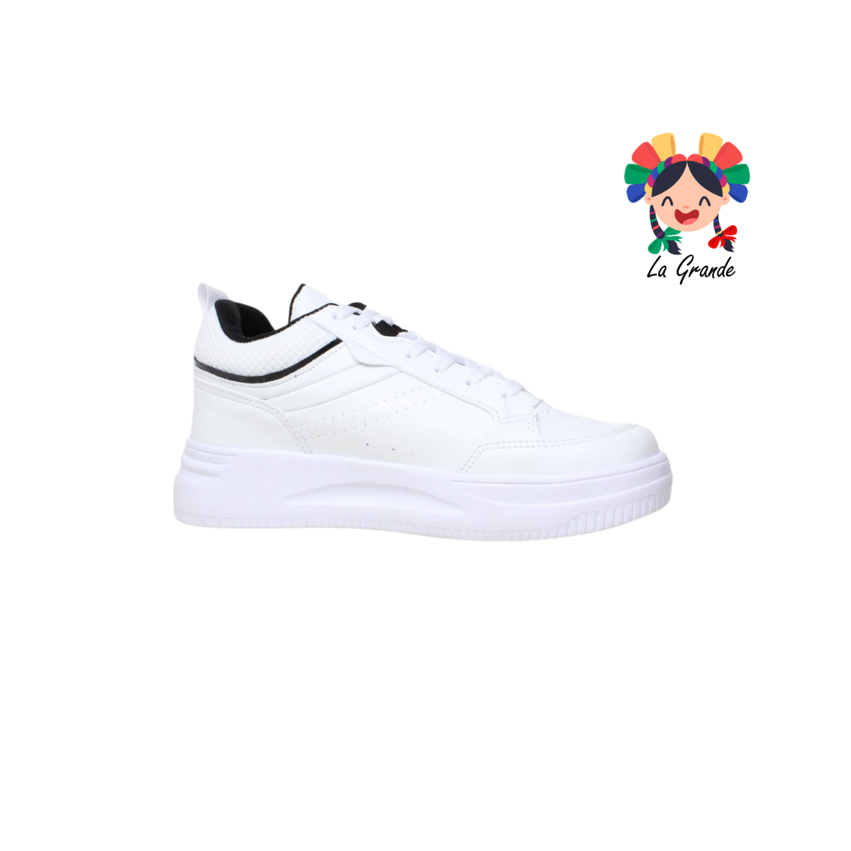 760 MAKKENA Blanco Negro Sint Tenis Casual para Dama y Joven