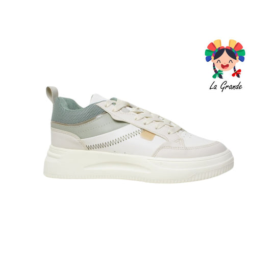 760 MAKKENA Latte Pistache Sint Textil Tenis Choclo Casuales para Dama y Joven