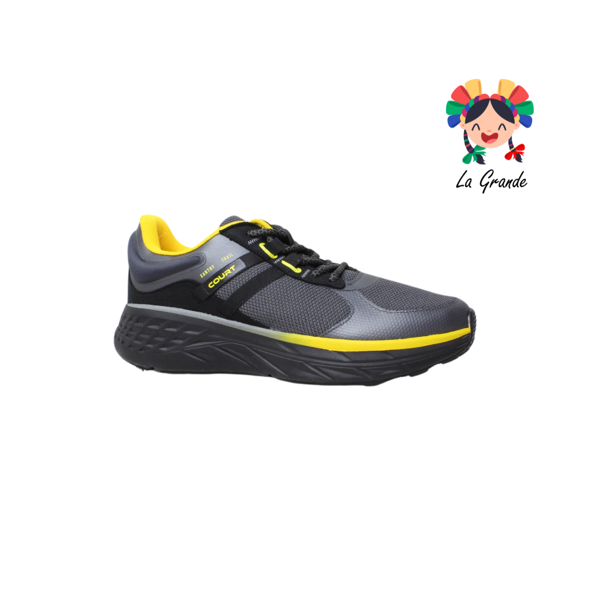 7691C-CT Gris Oxford Ama Tenis Textil Running de agujeta Caballero