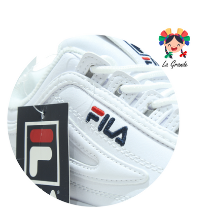 45-11 DISRUPTOR II - FA Blanco navy rojo tenis para dama y jóven