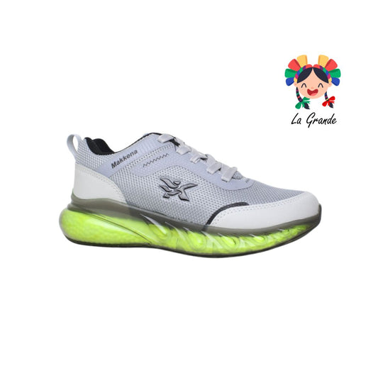 781 MAKKENA Gris verde neon tenis choclo para dama y joven