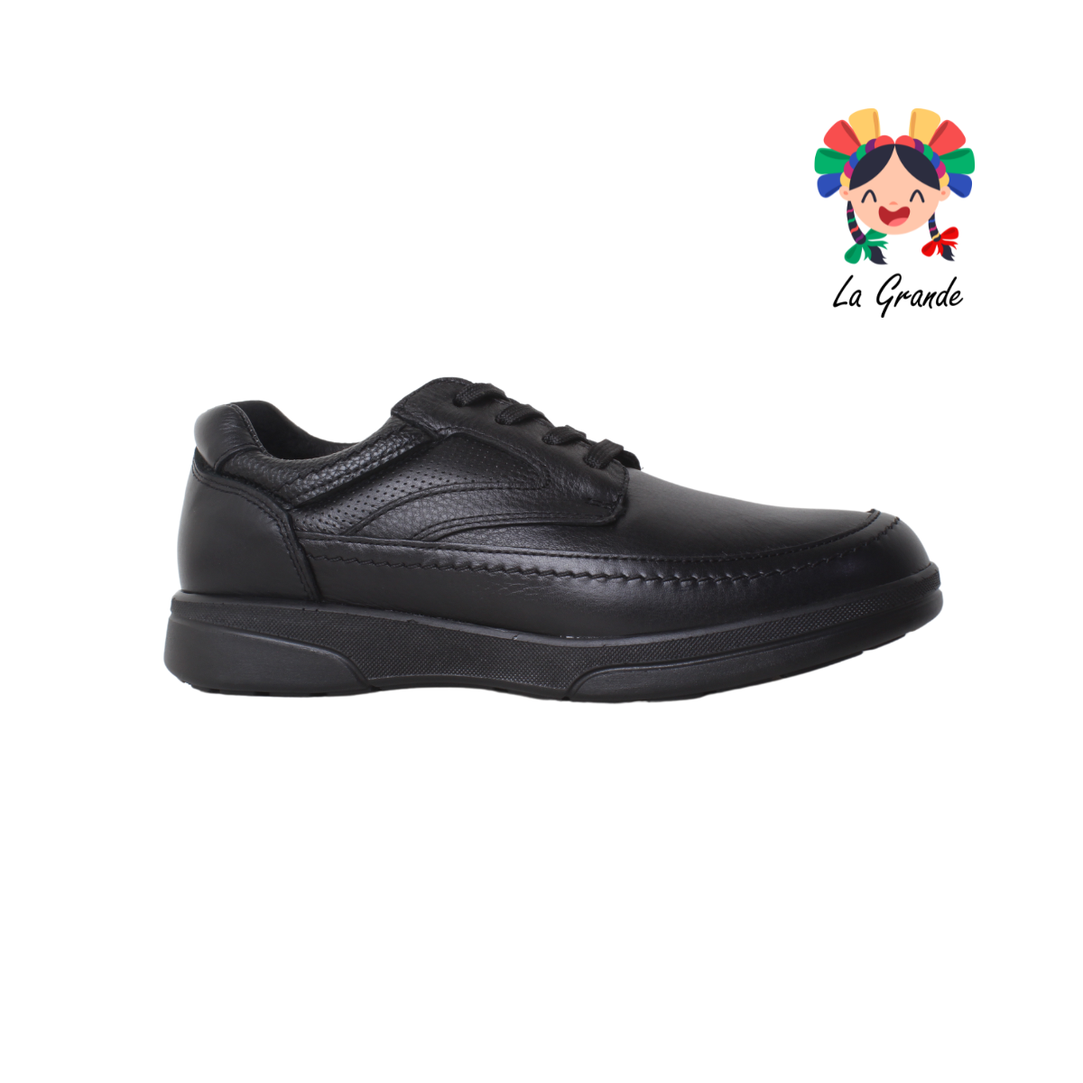 7852 ROMANOS Negro Barcelona Piel Zapato Confort para Caballero