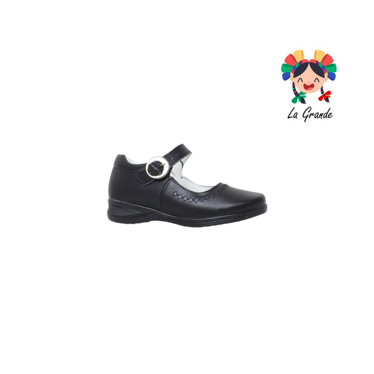 8000 CHELITAS Negro Zapato Escolar de Piel para niña y jovencita