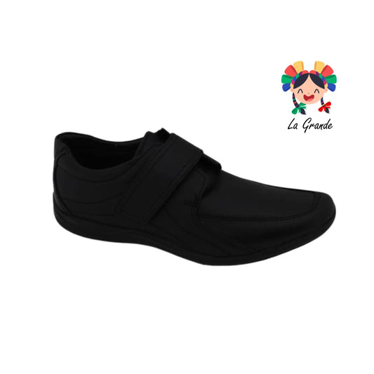 8006 NEVADA negro zapato de velcro escolar para joven