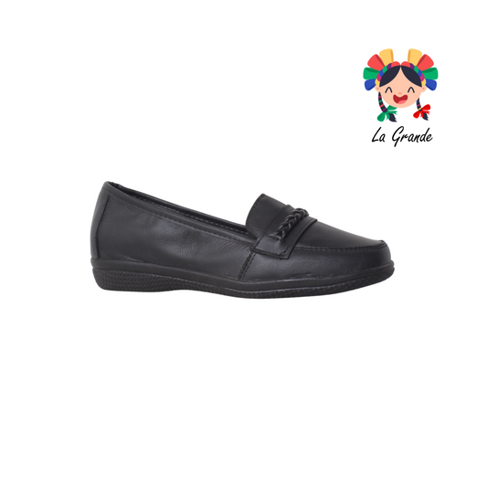 800 D'LADY SHOES Negro Piel Zapato Confort para Dama