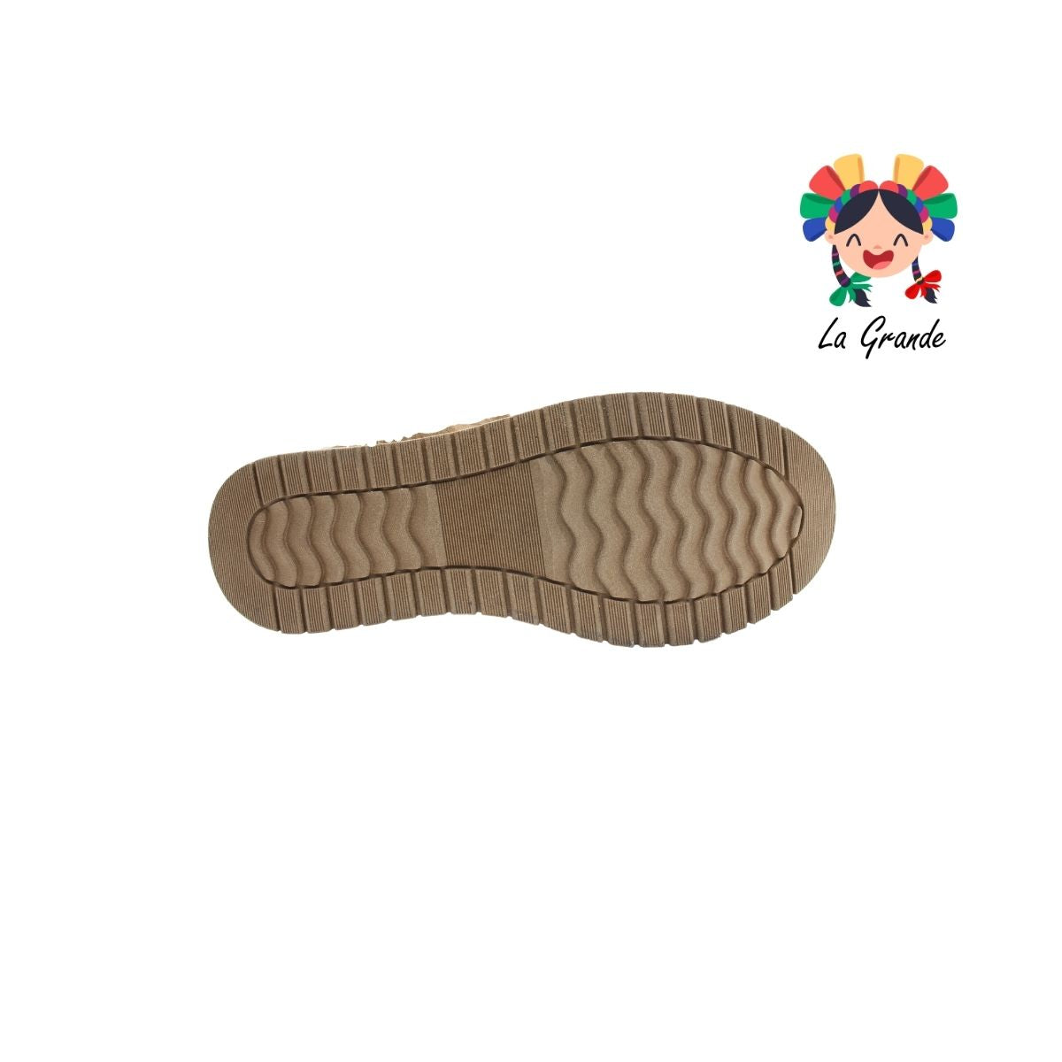 820 H-GROSS Madera Textil Café Bota Casual Afelpada para Niña y Dama