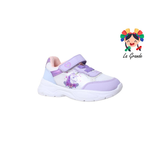 830003 TROPICANA Blanco Lila Sint Tenis Casual Choclo de Velcro para Niña