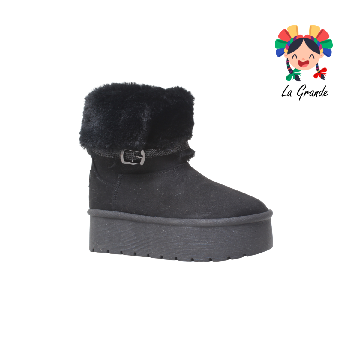 843 H-GROSS Negro Negro Prisco Bota Corta para Niña