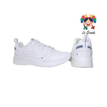 8507 PIRMA Blanco Blanco Tenis Piel  Escolar para Dama y Joven Original