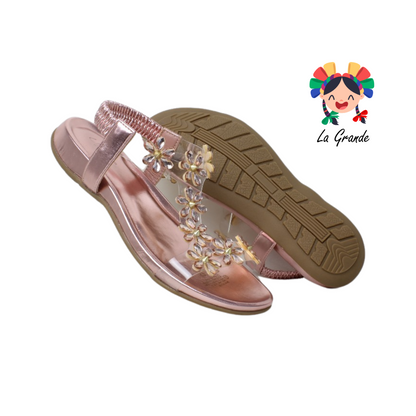 8519 VI LINE Oro Rosa sandalia para dama con detalles de pedrería