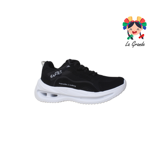 855 ESPIRIT Negro Blanco tenis running para Dama