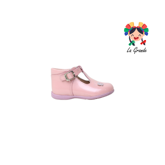 8731 DOGI rosa charol zapato de bota con mariposa para niña