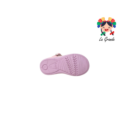 8731 DOGI rosa charol zapato de bota con mariposa para niña