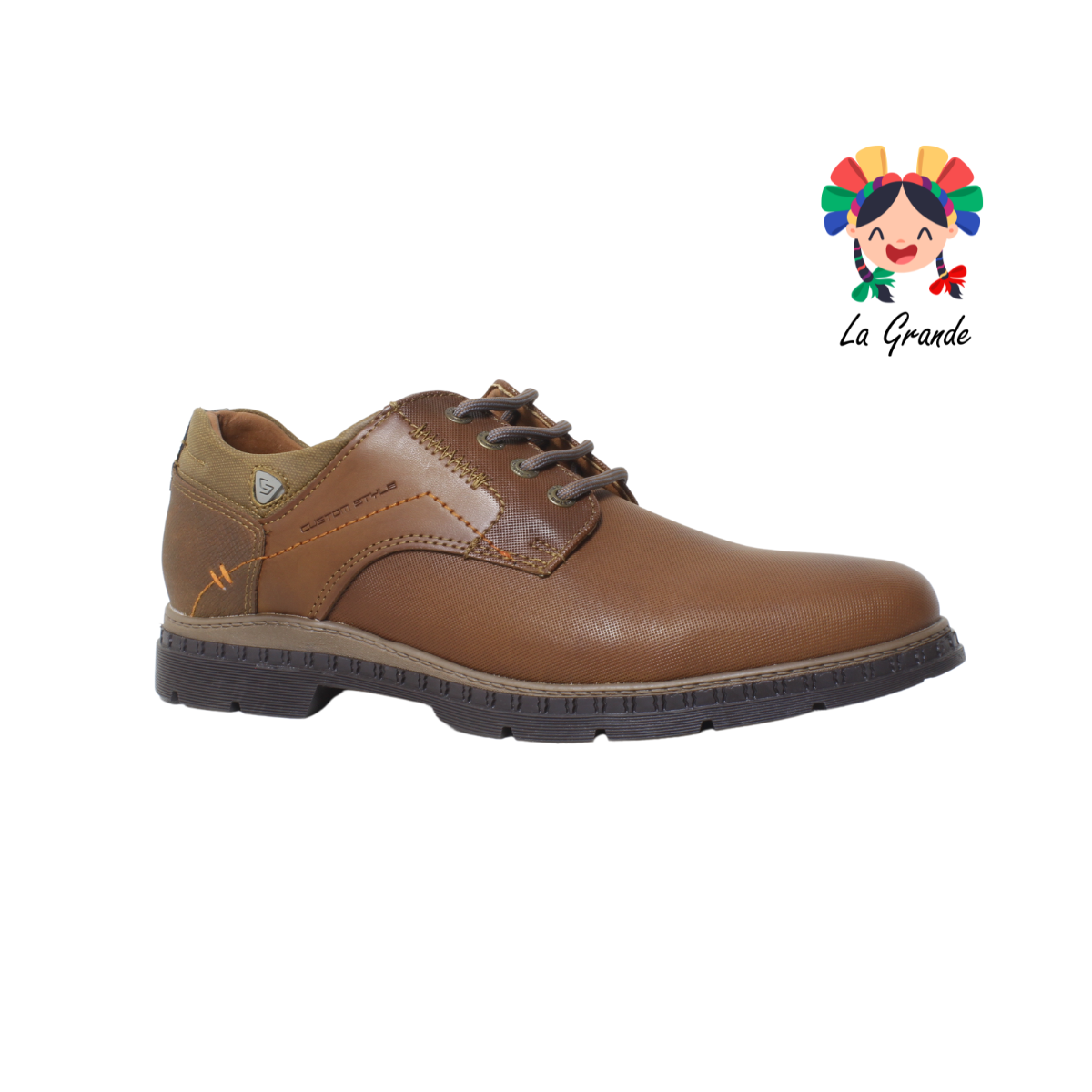 8807 CUSTOM Camel Atanado Zapato casual para caballero