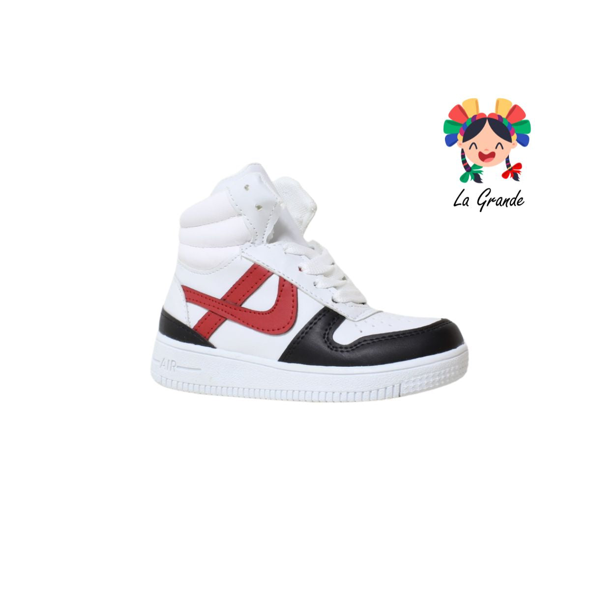 880 FRIDAYS Blanco rojo tenis de bota infantil para niño