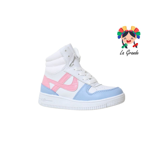 880 FRIDAYS Blanco rosa tenis de bota infantil para niña