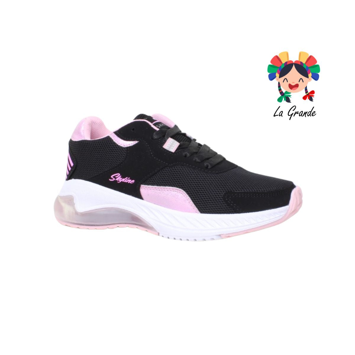 894 SKY LINE Negro Rosa Tenis con valvula para dama