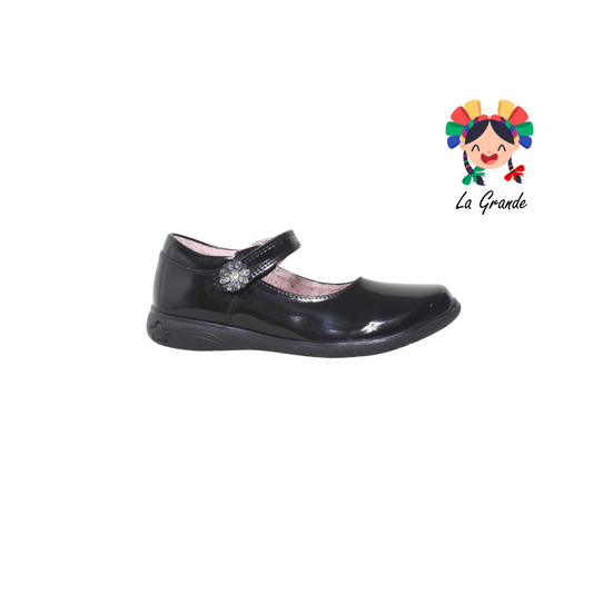 9029 BAMBINO Negro Charol Zapato escolar para niña