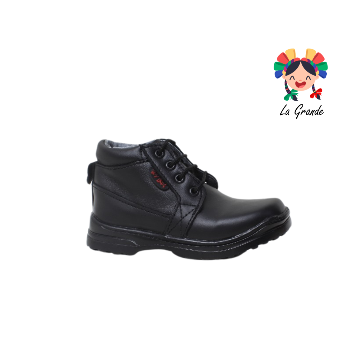 902 TOY BOX Negro zapato tipo bota infantil de piel para niño