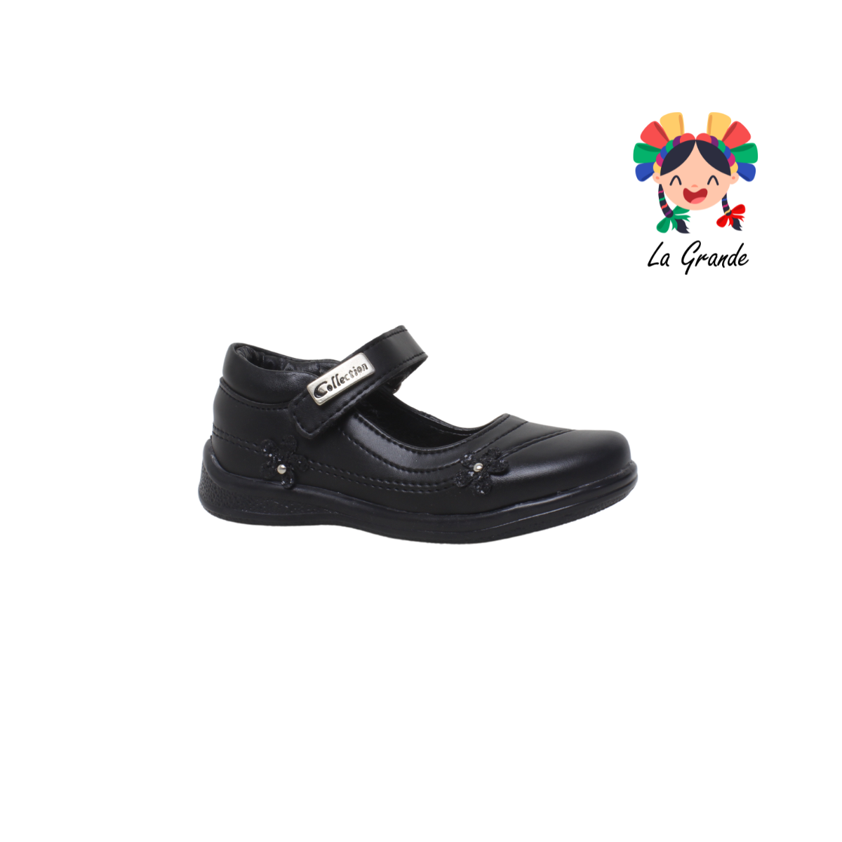 905 DULCE CEREZA Negro Sint Zapato Escolar para Niña