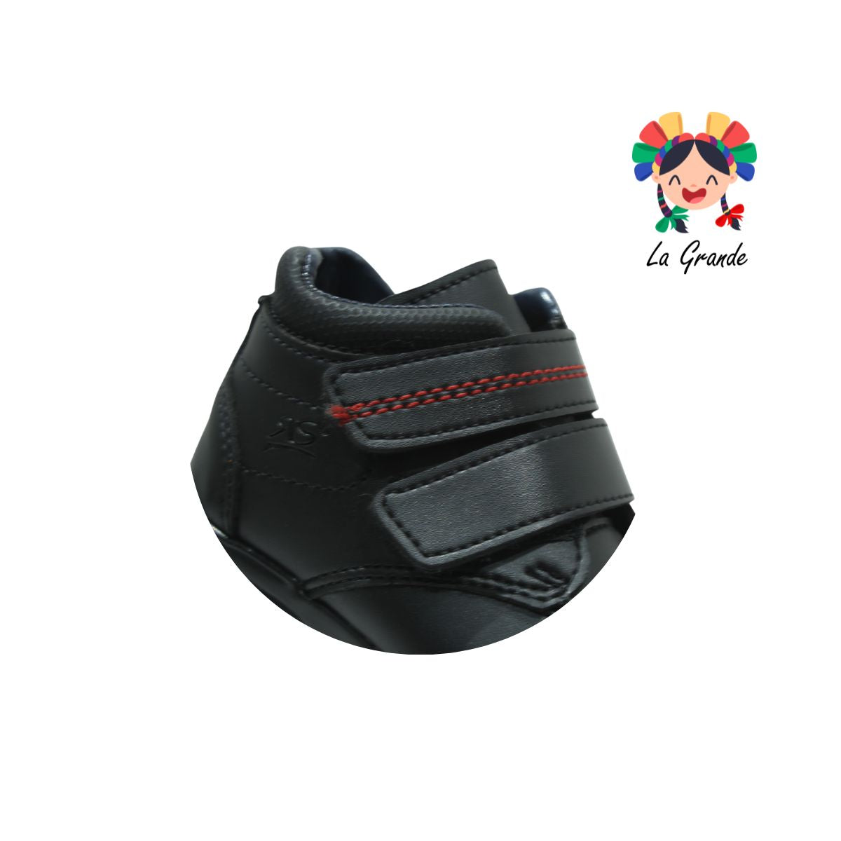 905 ECOLINE Negro Sintético Zapato Tipo Bota Escolar para Niño