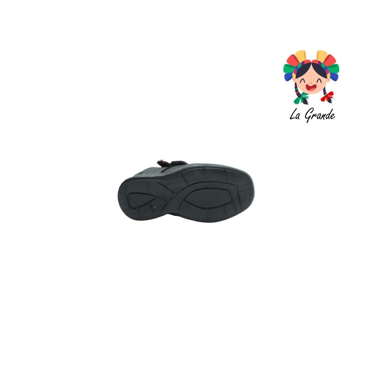 905 ECOLINE Negro Sintético Zapato Tipo Bota Escolar para Niño