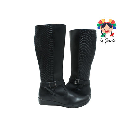 91241 GREEN LOVE negro Bota larga para dama de piel