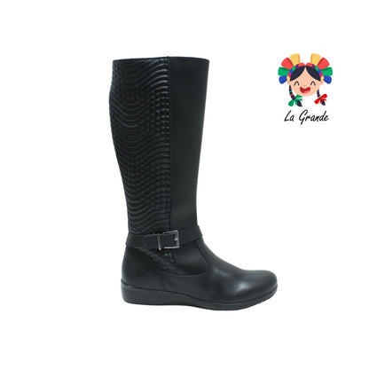 91241 GREEN LOVE negro Bota larga para dama de piel