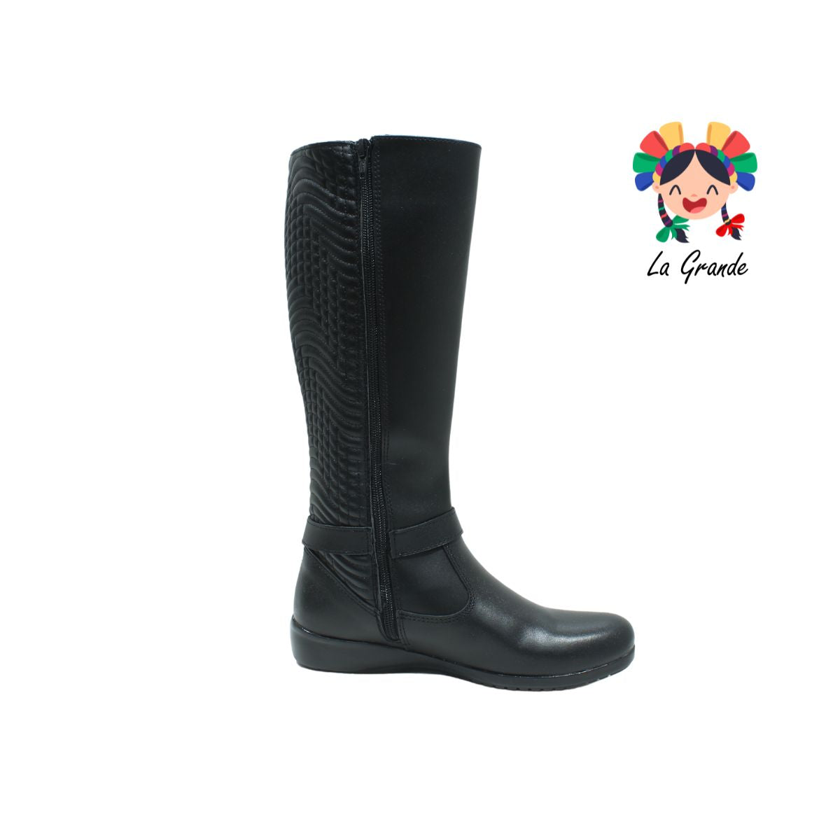 91241 GREEN LOVE negro Bota larga para dama de piel