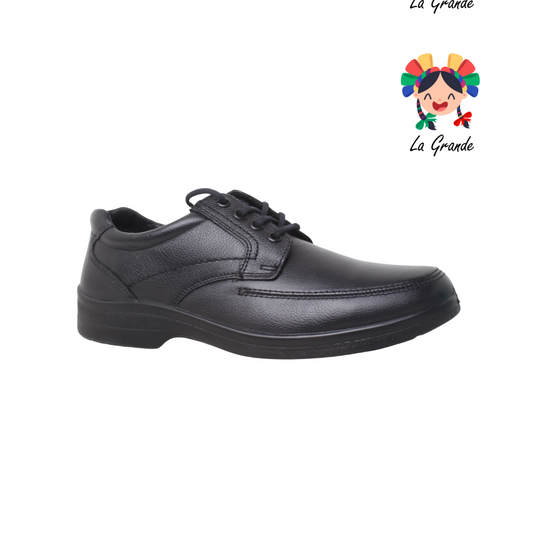 91607 FLEXI Negro Piel Zapato Confort para Caballero