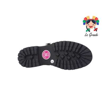 1707 VI LINE FASHION Negro Charol Zapato Escolar con Plataforma para Dama