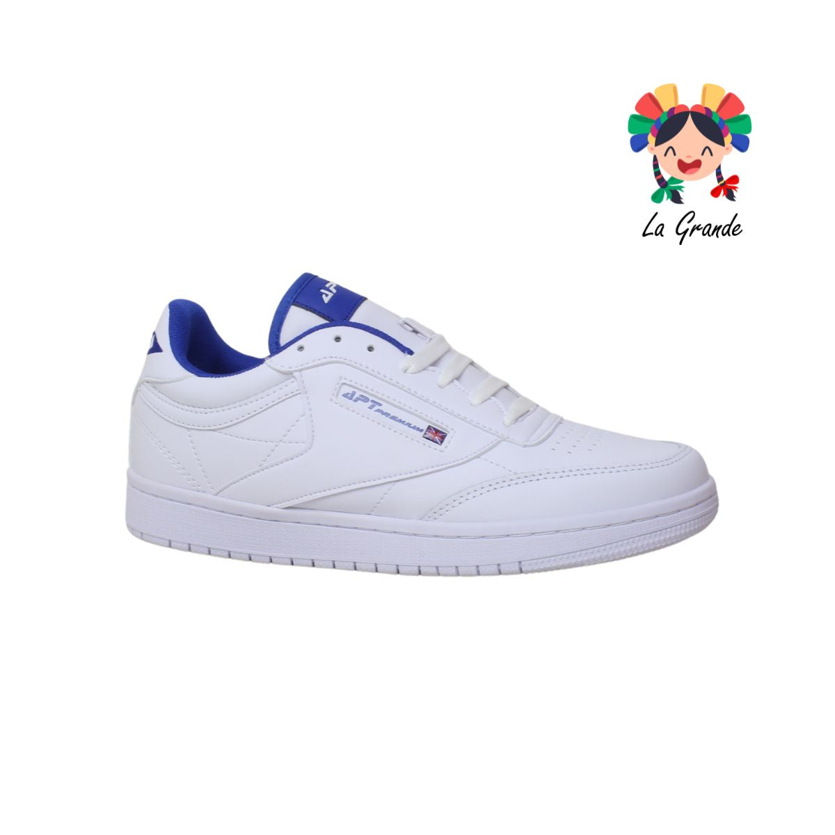 924 APT Blanco Rey Piel Tenis Choclo Casual para Caballero