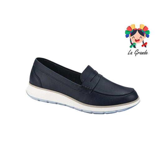 9303 FLEXI Azul marino zapato tipo mocasín de piel para dama