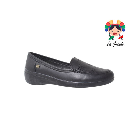 9414 ETNIA Negro Cabra Zapato Confort para Dama