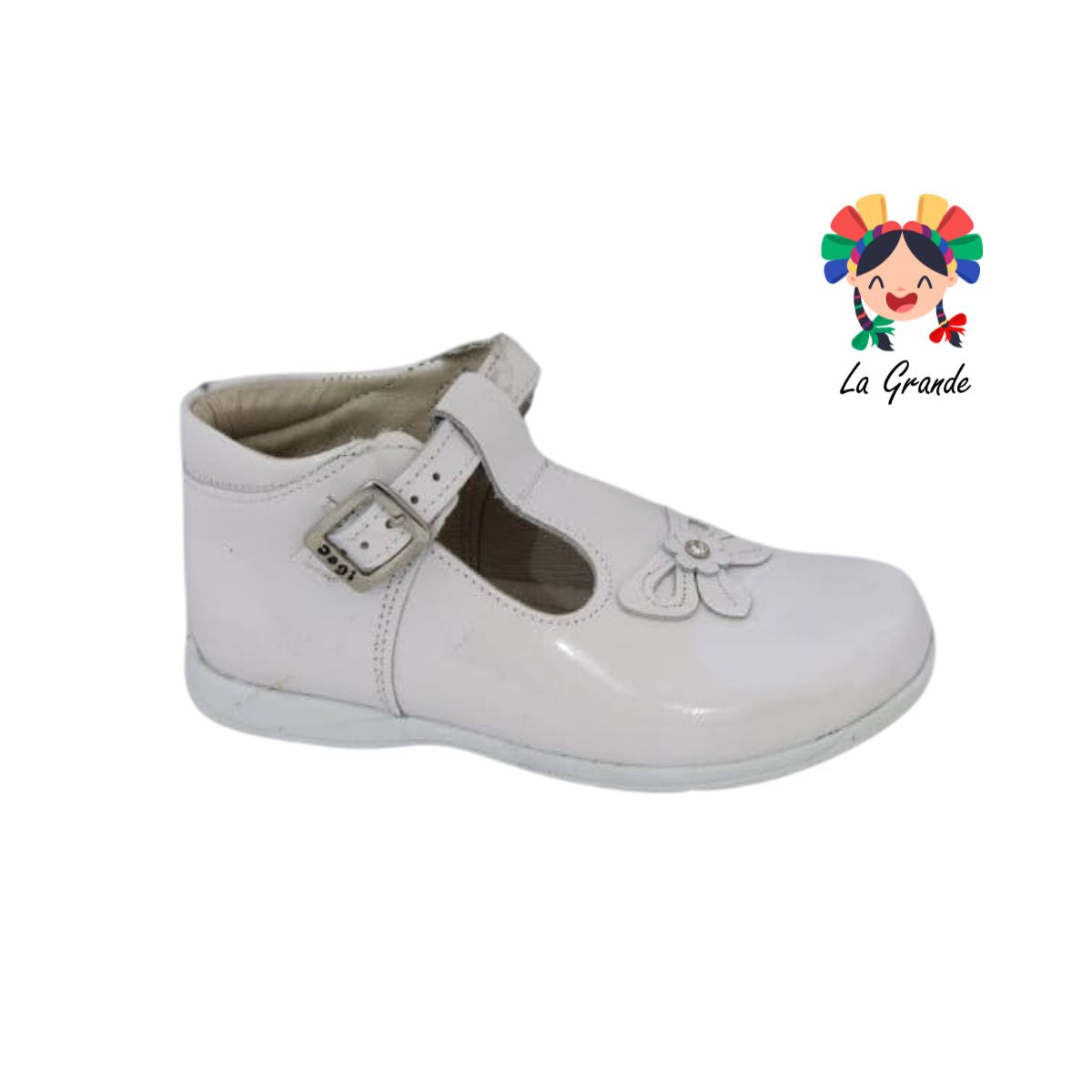 9501 DOGI Blanco Charol Zapato Casual para Niña