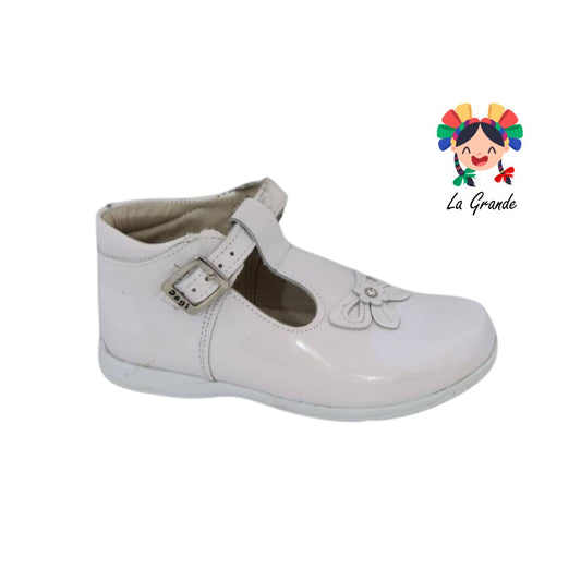 9501 DOGI Blanco Charol Zapato Infantil Para Niña