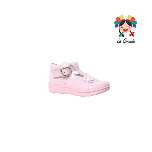 401 WIZZYZ Rosa Piel Charol Zapato Casual  de Correa para Bebé