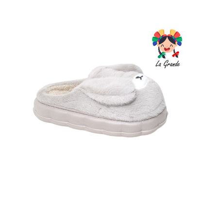 A-5048 TIGRE Multicolor Perrito Pantuflas Afelpadas para Dama