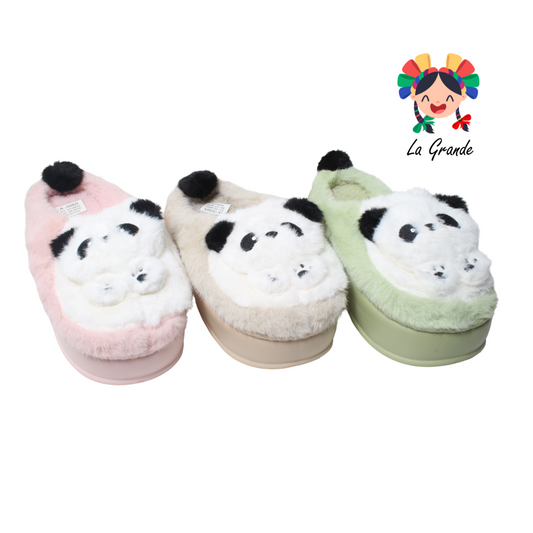 A-5065 TIGRE Panda Multicolor Sint Textil Pantufla para Dama