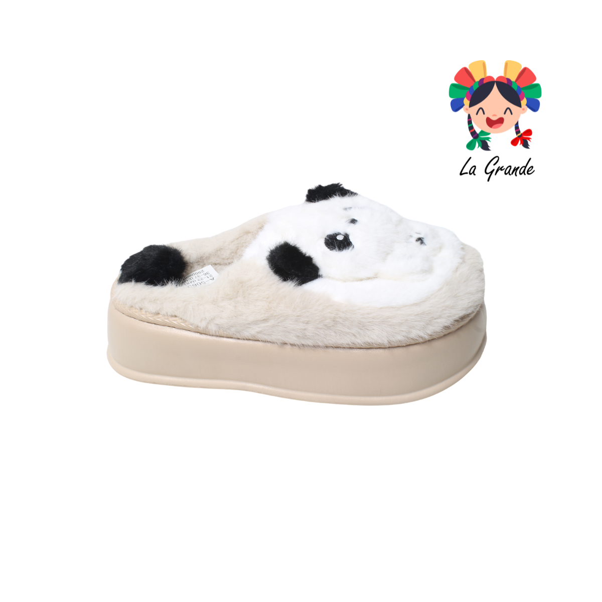 A-5065 TIGRE Panda Multicolor Sint Textil Pantufla para Dama