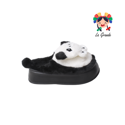 A-5065 TIGRE Panda Multicolor Sint Textil Pantufla para Dama