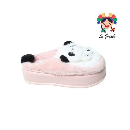 A-5065 TIGRE Panda Multicolor Sint Textil Pantufla para Dama