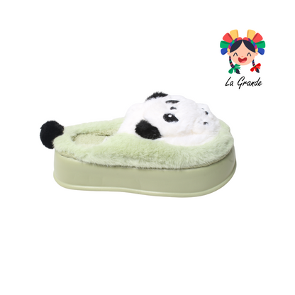 A-5065 TIGRE Panda Multicolor Sint Textil Pantufla para Dama