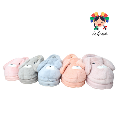 A-5085 TIGRE Perrito Multicolor Sint Textil Pantufla para Dama y Joven